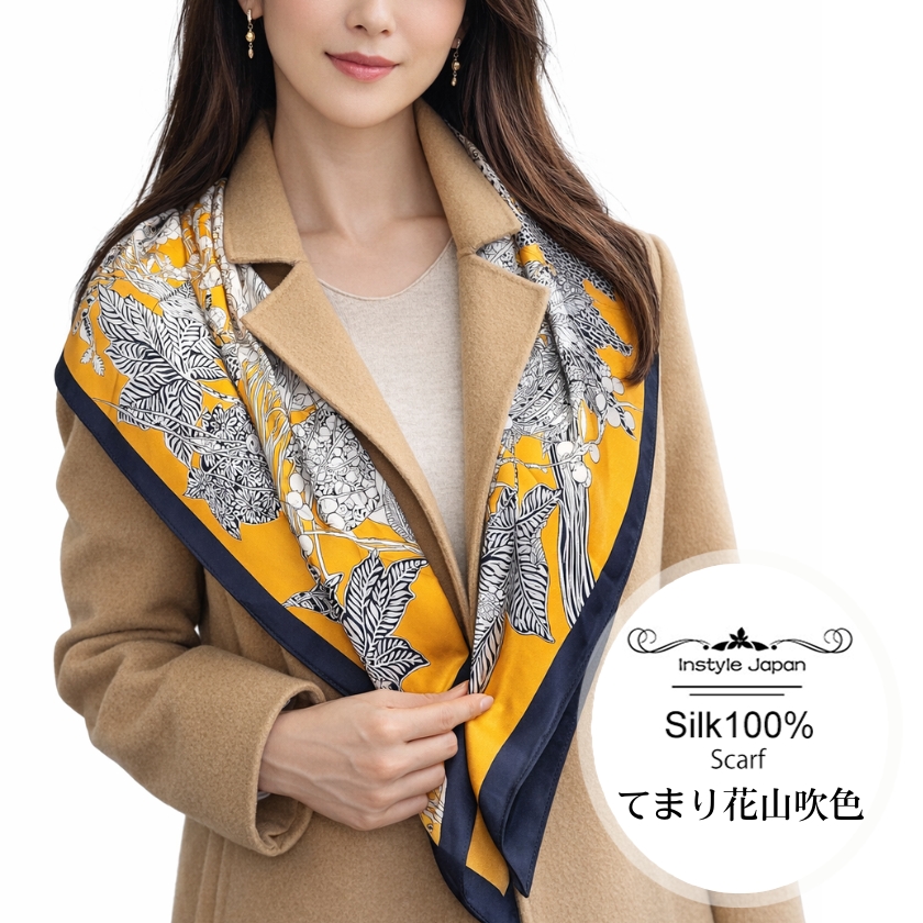 Instyle Japan（インスタイルジャパン） シルク100% 正方形 スカーフ