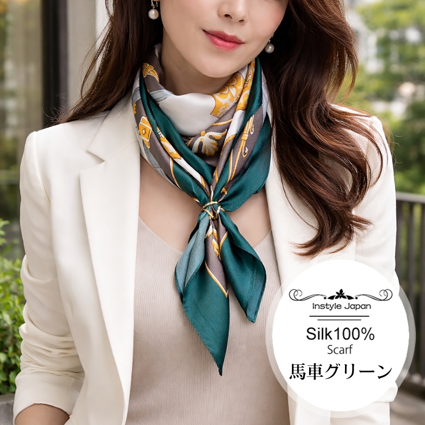 Instyle Japan（インスタイルジャパン） シルク100% 正方形 スカーフ