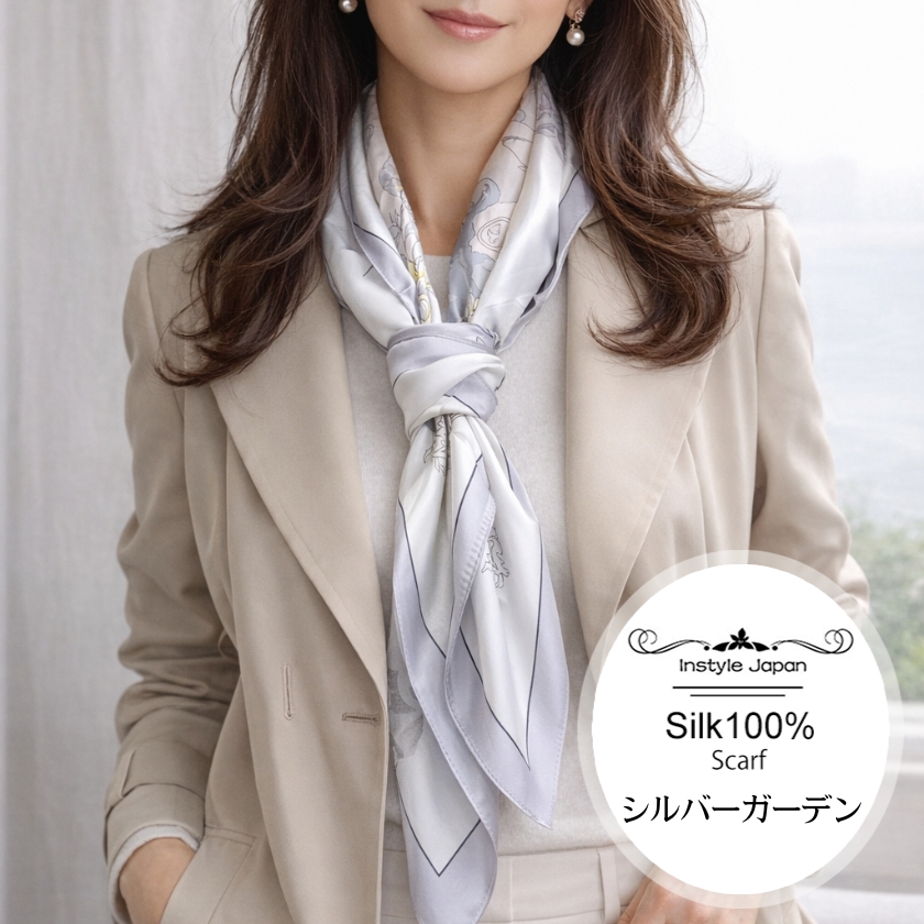 Instyle Japan（インスタイルジャパン） シルク100% 正方形 スカーフ