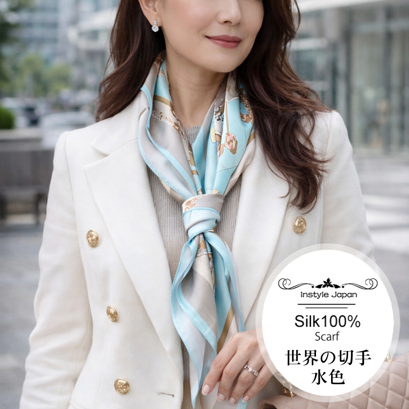 Instyle Japan（インスタイルジャパン） シルク100% 正方形 スカーフ