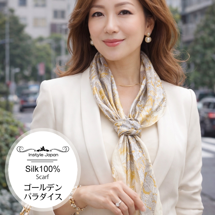 Instyle Japan（インスタイルジャパン） シルク100% 正方形 スカーフ