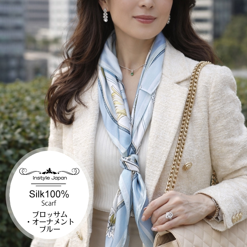 Instyle Japan（インスタイルジャパン） シルク100% 正方形 スカーフ
