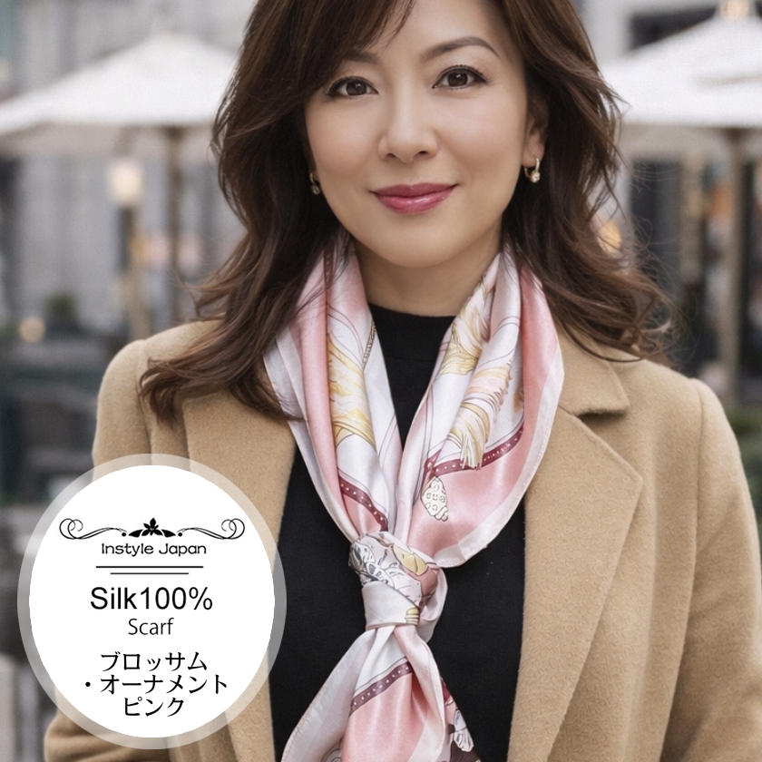 Instyle Japan（インスタイルジャパン） シルク100% 正方形 スカーフ