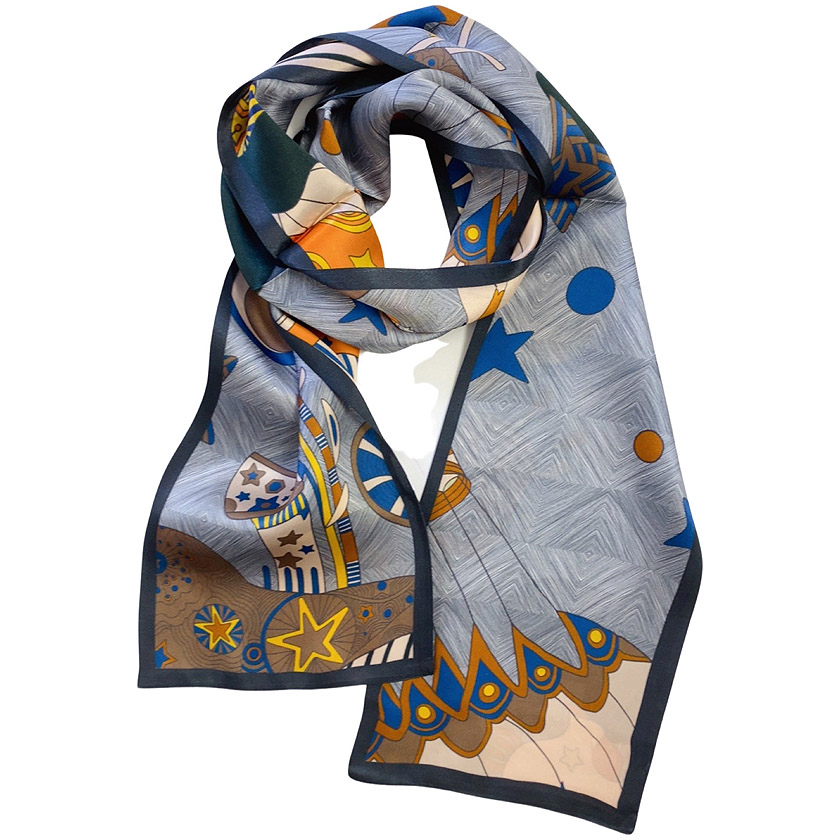 スカーフ シルク 長方形 シルク100% リバーシブル サテン 厚手 絹 