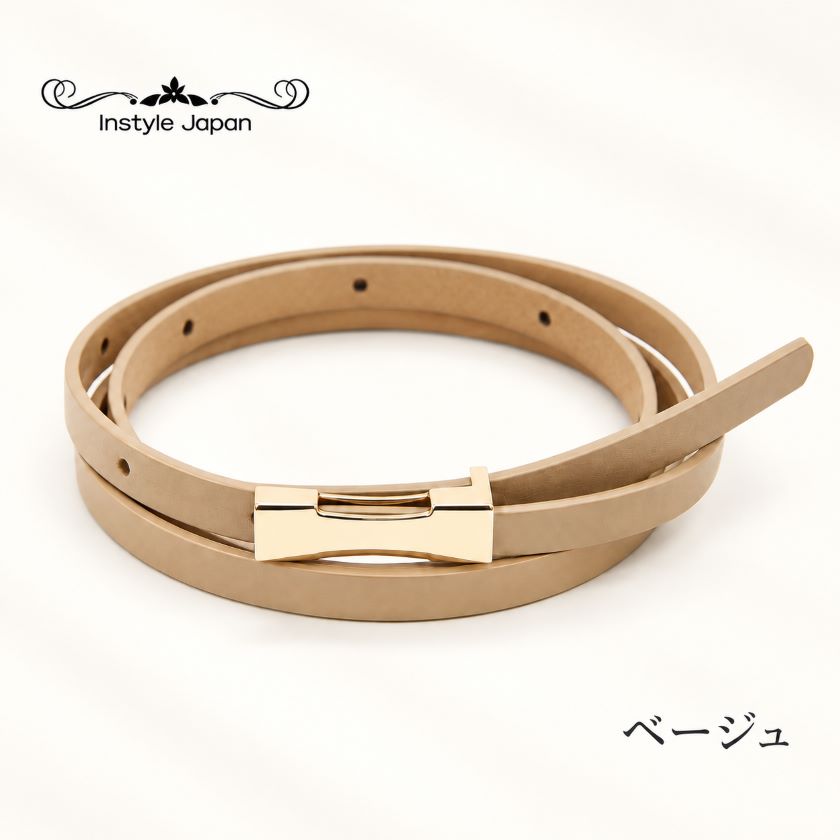Instyle Japan（インスタイルジャパン） ベルト レディース 本革 細