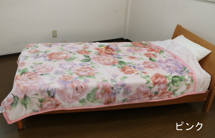 ★ぷー★衿つき合わせ毛布　ピンクとブルー2枚セット新品未使用　シングル 西川（nishikawa） 衿付2枚合わせ毛布（シングル）（ローズ柄）N