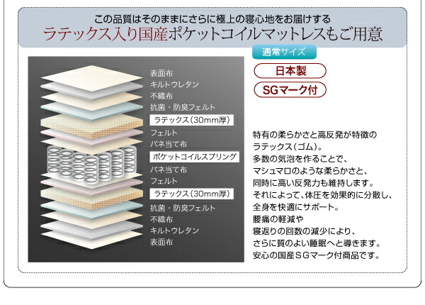 照明・棚付きフロアベッド ベッドフレームのみ シングル レギュラー丈