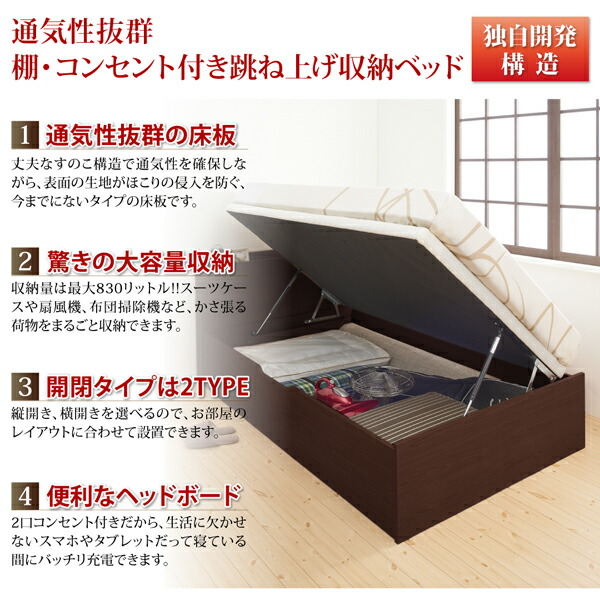 【限定品】 ベッド ベット 収納 収納付 収納ベッド 跳ね上げ 跳ね上げ式 跳ね上げベッド ガス圧 ガス圧式 すのこ ベッドフレームのみ 縦開き セミシングル 深さグランド 【QGW1005408458】 (36753円)