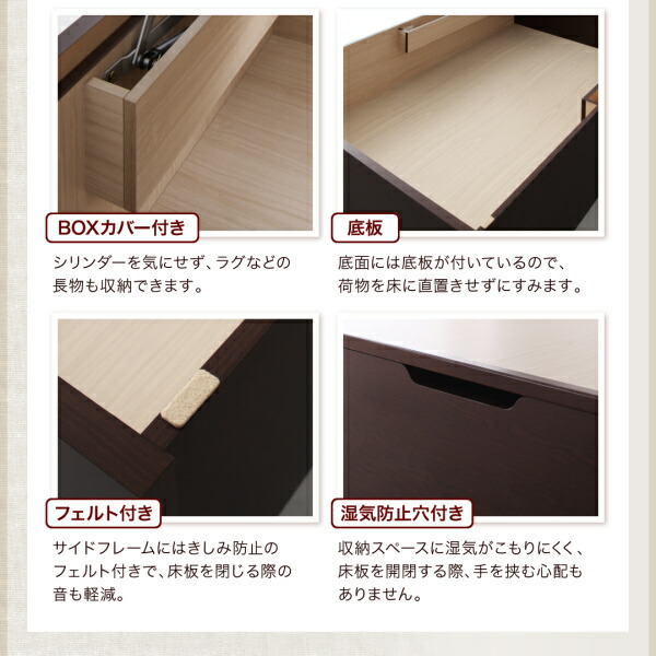 日本製送料無料 収納付きベッド シングルベッド セミダブルベッド 収納 収納付き 薄型プレミアムポケットコイルマットレス付き 縦開き シングル 深さグランド 組立設置付