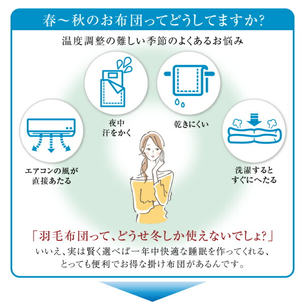 羽根布団 洗濯機で洗える エクセルゴールドラベル フランス産ダウン90％ 羽毛薄掛け布団 セミダブル｜intelogue｜04