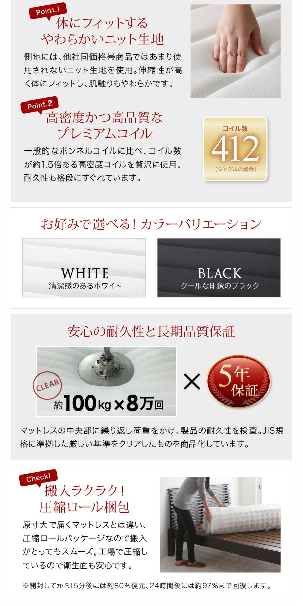 ロングセラー フロアベッド キング キングベッド 3人家族 2人 3人 棚付き 棚 コンセント付き プレミアムボンネルコイルマットレス付き キング 組立設置付 :ck120173500043281:インテローグ