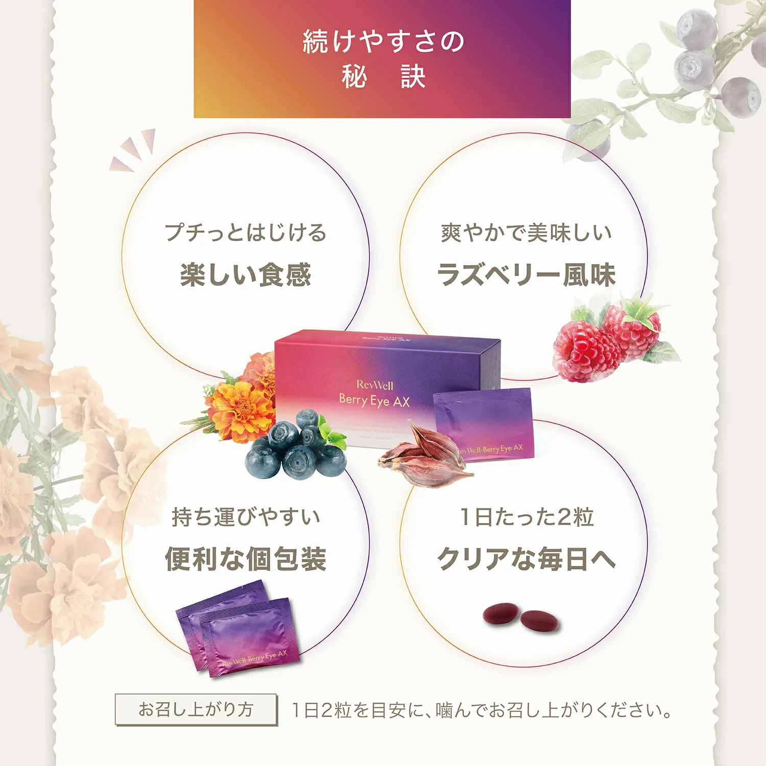 アクシージア　レヴウェル ベリーアイAX 27.3g（1袋2粒910mg×30袋） |  | 07