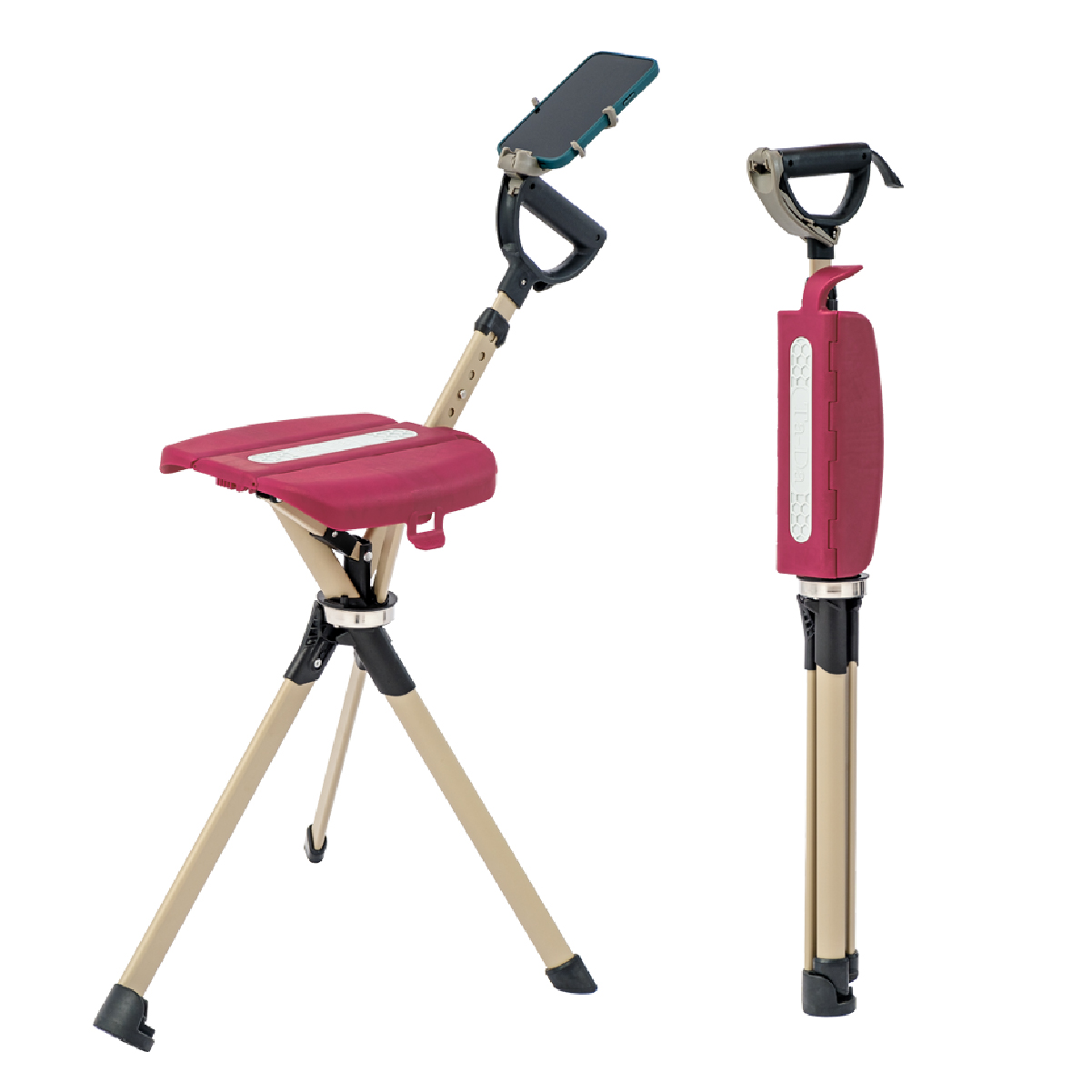 ステッキチェア【Ta-Da Chair # 2 Pro ターダ チェア】長さ可変式 椅子になる杖 一本杖 ステッキ 祖父母 プレゼント 杖 椅子 軽量 散歩 旅行 行列 椅子付き杖 |  | 04