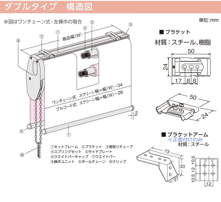 ニチベイ ダブルロールスクリーン サイズオーダー ポポラファン