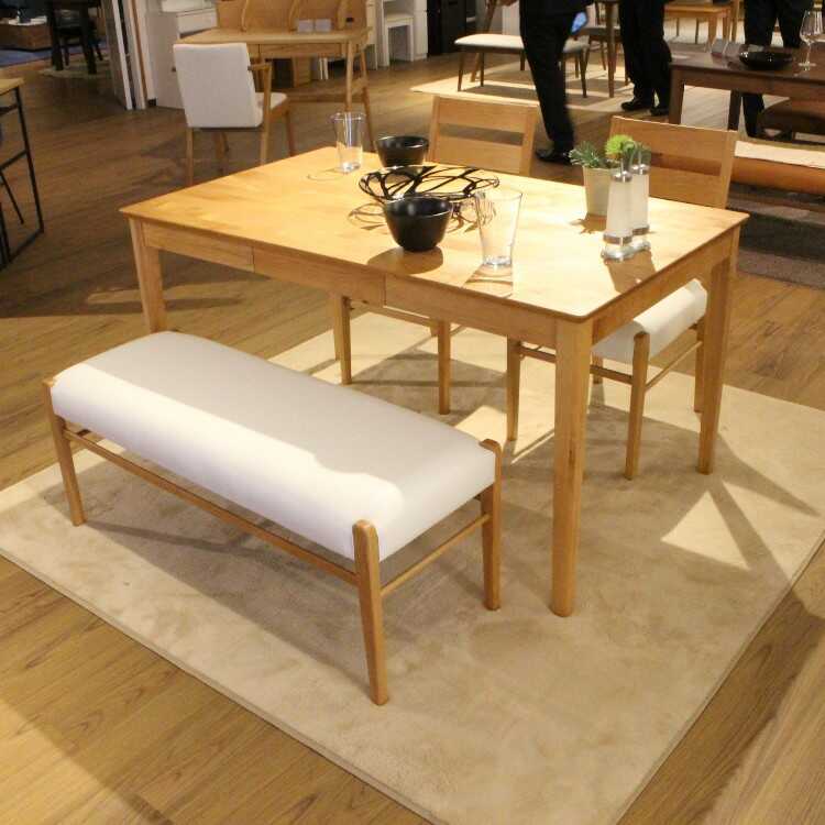 【ま】ダイニングテーブル 日本製 無垢 北欧 135 オイル塗装 オーク 無垢材 幅135cm 幅150cm 幅180cm ダイニングテーブル