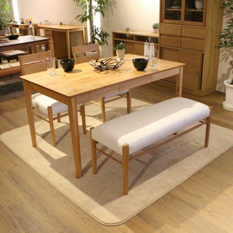 ダイニングテーブル おしゃれ 幅135cm 4人用 天然木 木製 無垢材
