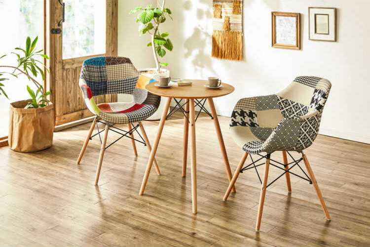 ダイニングチェア パッチワーク おしゃれ 北欧 1脚 モノトーン