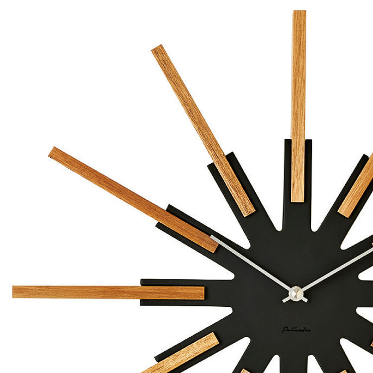 壁掛け時計 木製 シンプル モダン 北欧 おしゃれ 太陽 放射状 カフェ