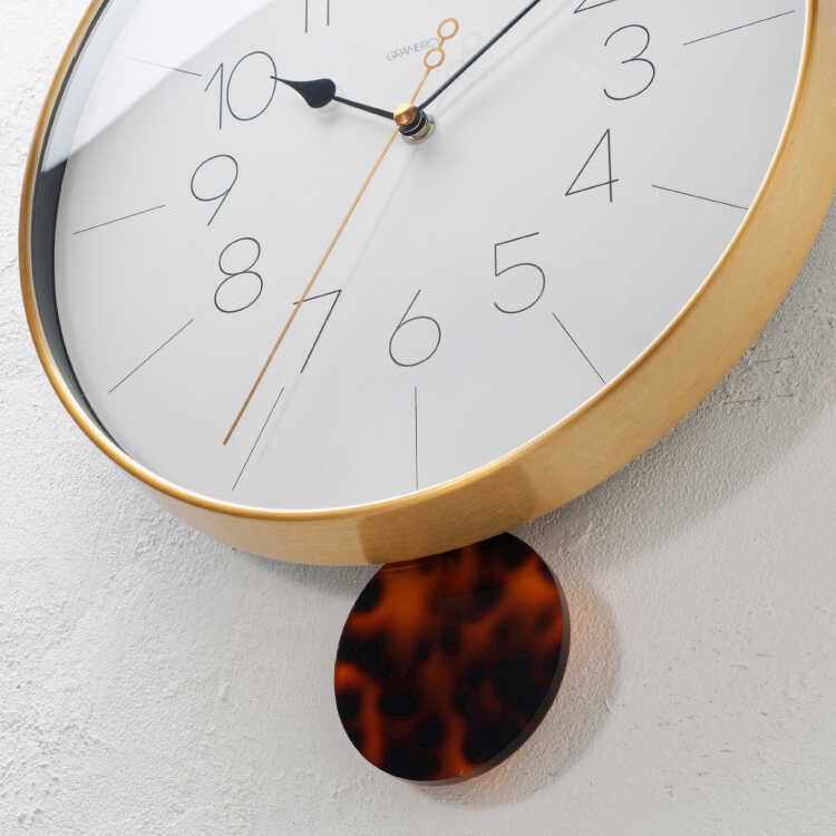 壁掛け時計 おしゃれ モダン 振り子 シンプル 静音 連続秒針 上品 高級
