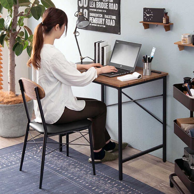 パソコンデスク チェア 2点セット 木目調 一人暮らし 幅80cm おしゃれ