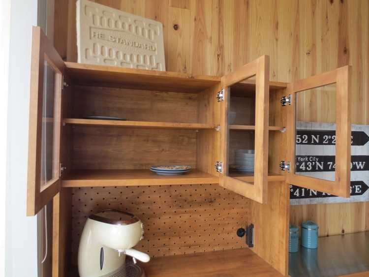 食器棚 幅105cm アンティーク調 ダイニングボード キッチンボード レンジ台 家電収納 天然木製 アルダー材 無垢材 日本製 完成品