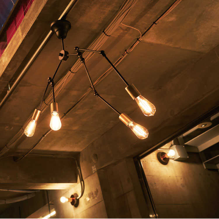 シーリングライト おしゃれ ブラック ゴールド アーム可動 4灯 Led対応 アート 天井照明 モダン シンプル ソケット リビング ワンルーム 電球 17人気の