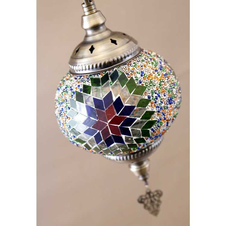 トルコランプ　モザイクガラス　エスニック　ペンダントライト ペンダントライト トルコランプ モザイクガラス 1灯 LED付属