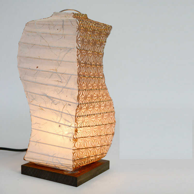 テーブルランプ 和モダン 曲線 和紙 麻葉柄 繊維 日本製 和風照明 芸術