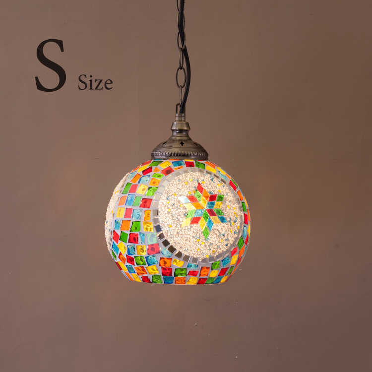 ペンダントライト モザイクガラス カラフル アジアン LED対応 1灯