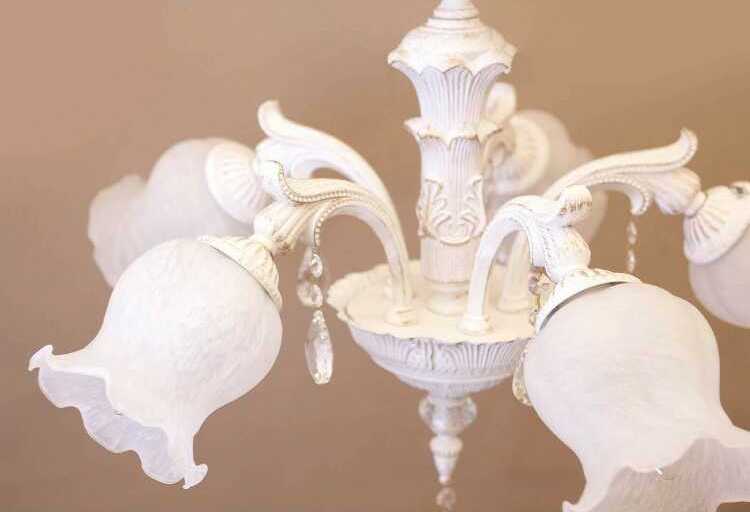 ペンダントライト 5灯 フラワー E26 白 ホワイト アンティーク