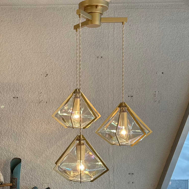 フラワー型クリアガラスペンダントライト 3灯 フラワー型クリアガラス