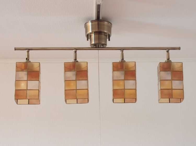 オレンジ色の4灯シーリングライト シーリングライト 4灯 照明器具 天井照明 led対応 おしゃれ オレンジ