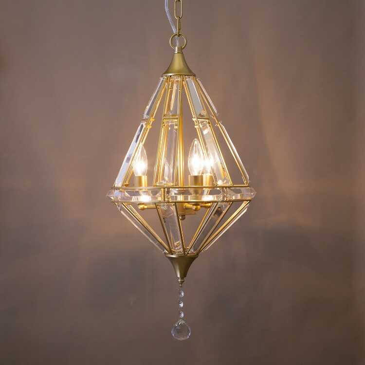 ペンダントライト クリスタルガラス LED おしゃれ 3灯 電球付き