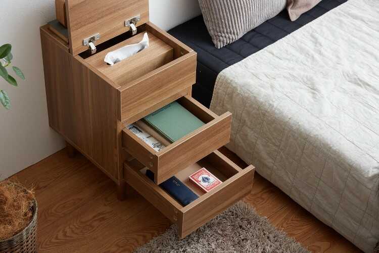 チェスト 幅30 スリム 低い ナチュラル ホワイト 奥行40 サイド