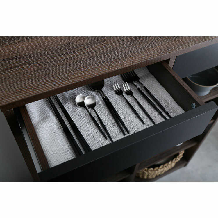 シェルフ 本棚 オープンラック 棚板 引き出し 収納 幅80 ブラウン 木目