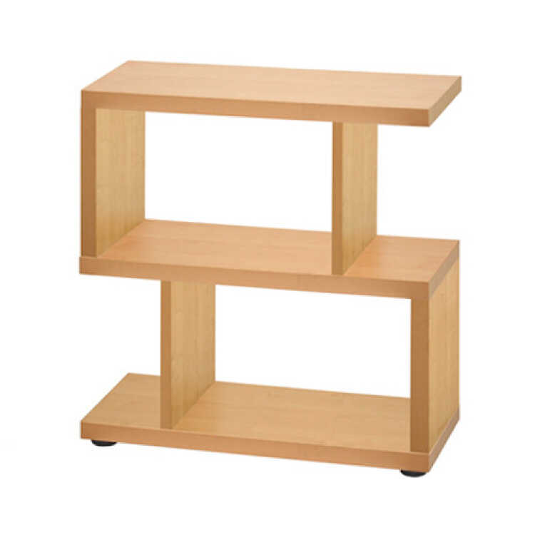 ラック S字 棚 2段 収納 お洒落 収納棚 木製 収納ラック 間仕切り 本棚