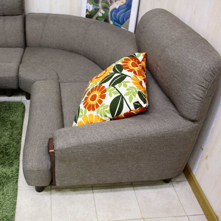 ハイバック仕様コーナーローソファー4点セット（布ファブリック製