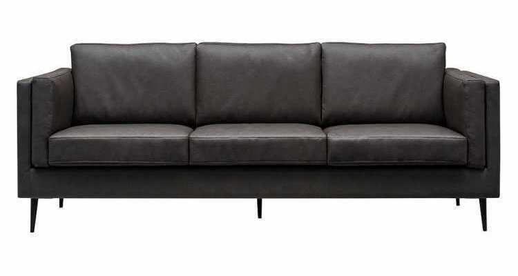 幅200cm・合成レザー製高級大型3人掛けソファー（グレー）【今なら室内