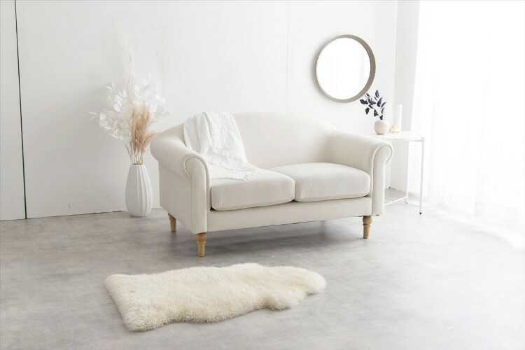 【オフホワイト】2人がけベロア素材ソファ ソファー 2人掛け アイボリー ベロア おしゃれ ソファ 上品 フレンチ