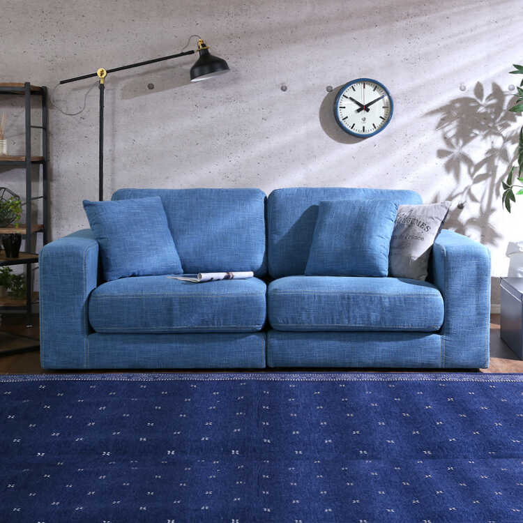2人掛けソファー 2人用 幅177 デニム風 ブルー 青色 おしゃれ