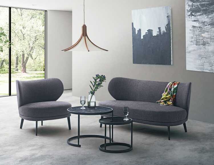 ソファー 一人掛けソファ 1人用 一人用 グレー 布製 ファブリック 高級