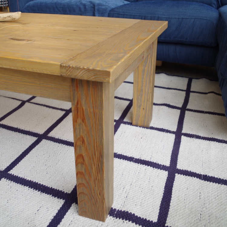 リビングテーブル 無垢材 天然木製 幅120cm パイン材 アンティーク調