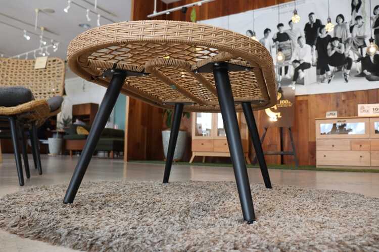 ローテーブル アジアン お洒落 ガラス天板 屋外OK 100cm リゾート風