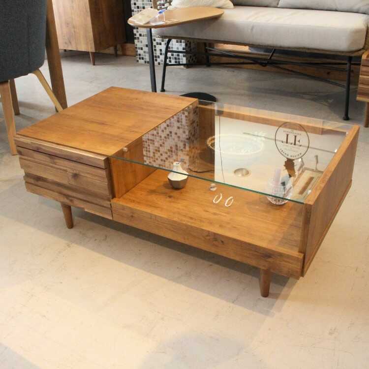 センターテーブル ローテーブル 木製 ガラス おしゃれ テーブル