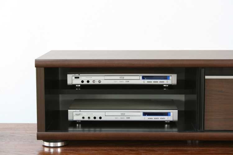 テレビボード 幅160cm 引き戸 ガラス製 ガラス戸 完成品 ブラウン 木目 
