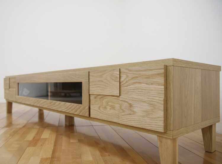 テレビボード TV台 ローボード 幅180cm ナチュラル色 天然木 ホワイト
