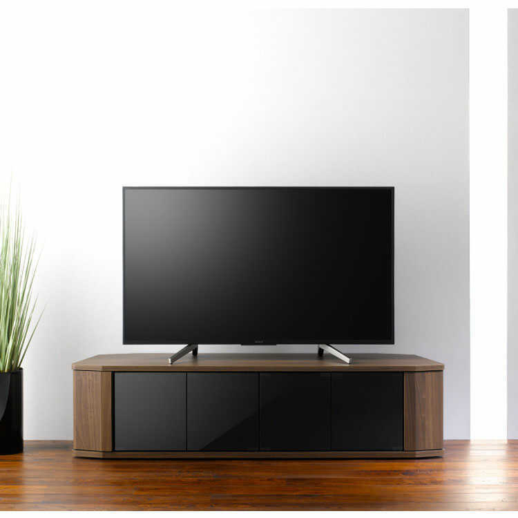 テレビボード TV台 コーナー 三角 大型 幅150cm キャスター付き 木目