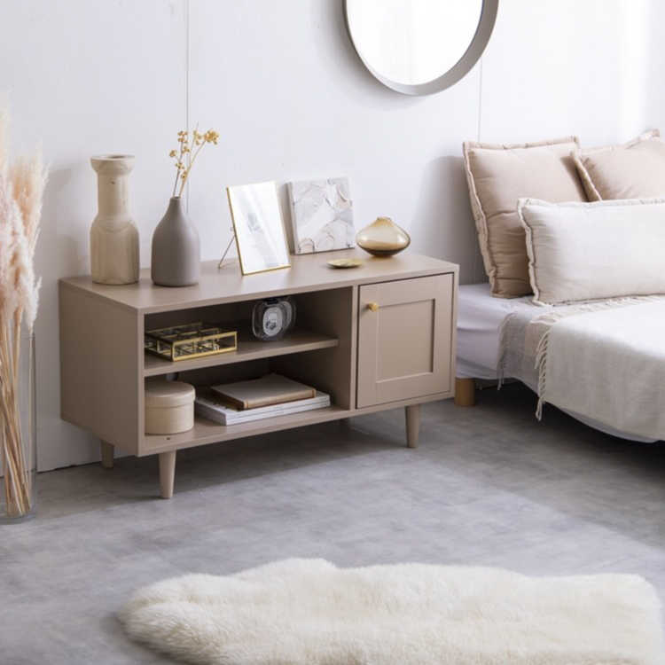 テレビ台 ローボード 幅90cm かわいい ピンクベージュ 24インチ 32