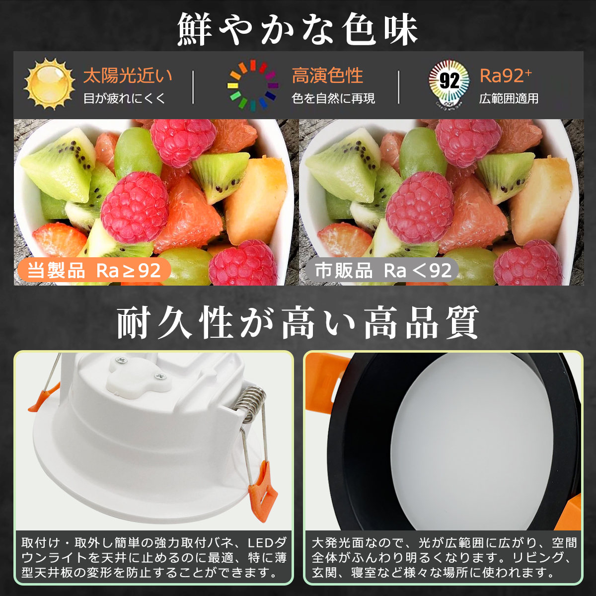 LEDダウンライト 調光調色 アプリ リモコン 75φ 100φ 125φ 150φ 天井埋