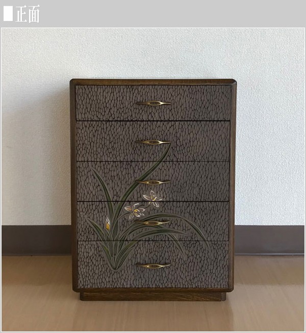 鎌倉彫 ミニチェスト 5段 小物入れ 小引き出し 整理箱 和風